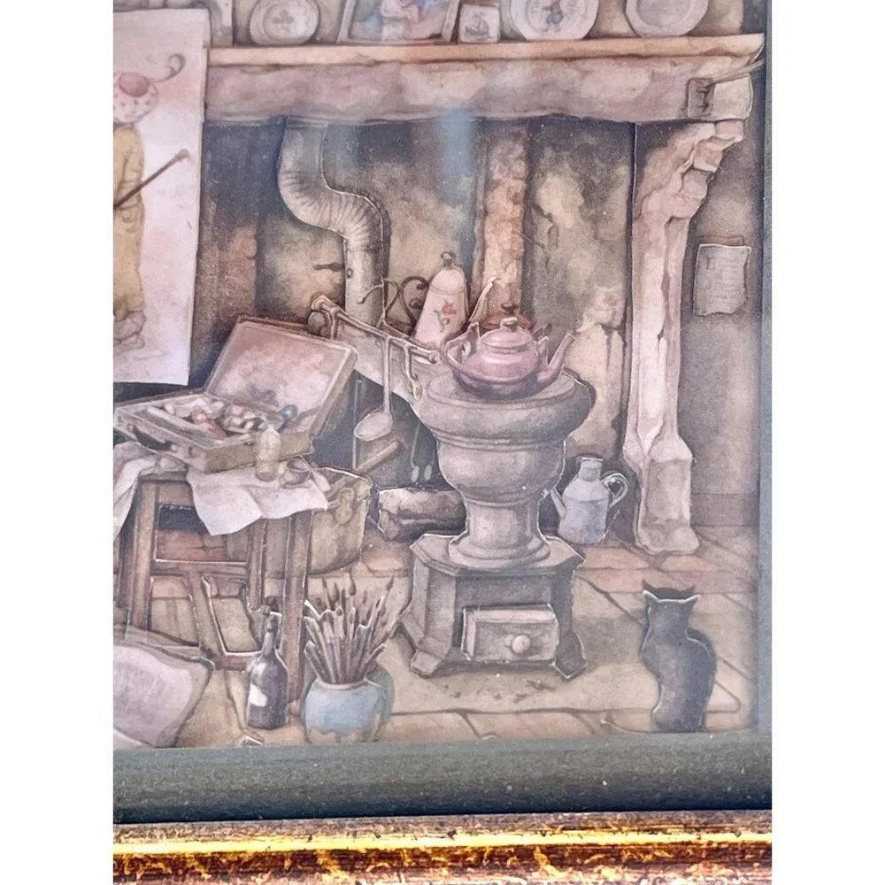 Anton Pieck 3D Framed Diorama Art Three Wisemen Layered Art Vintage